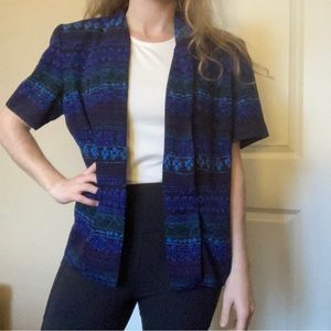 Vintage Purple Black and Blue Outer Shirt